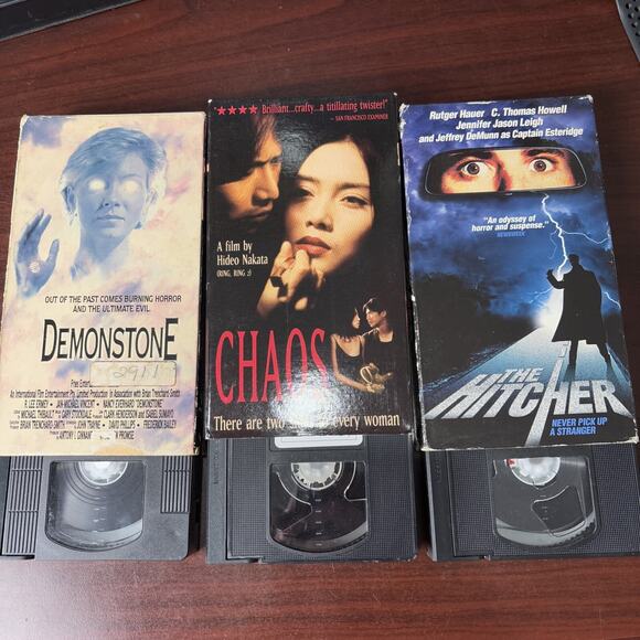 Horror Vhs Lot Of 6 Tapes Steven King Omen Hitcher Vidmark Kino Omen 2 - Picture 5 of 5